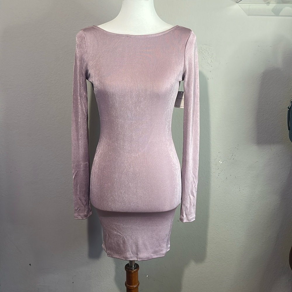 NWT Free People Intimately Call Me Later Long Sleeve Slip Dawn Pink Rose Size S